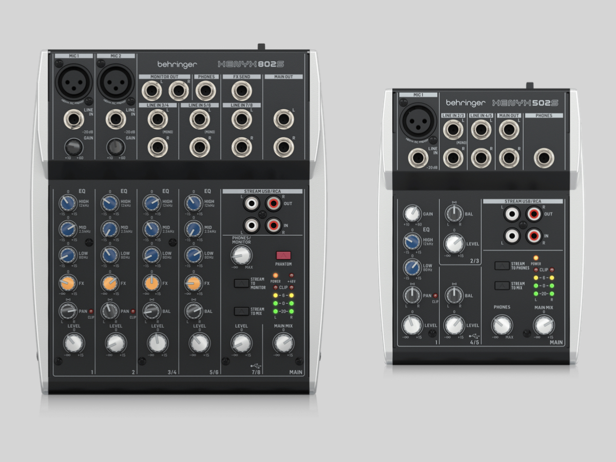 Behringer Xenyx 502s y 802s, dos nuevos mezcladores para grabación y